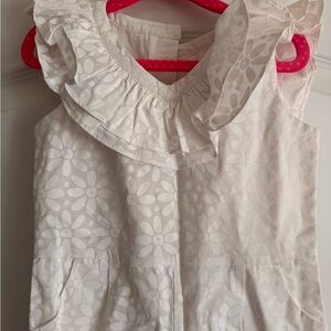 NWT Girls Janie and Jack White Floral Ruffle Jumpsuit